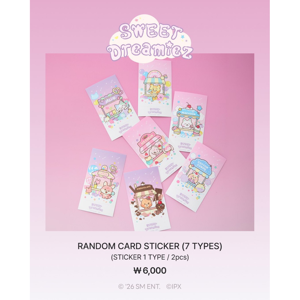 [PRE ORDER] MD RANDOM CARD STICKER NCT DREAM SWEET DREAMIEZ LINE FRIENDS DOLL BONEKA MARK RENJUN JEN