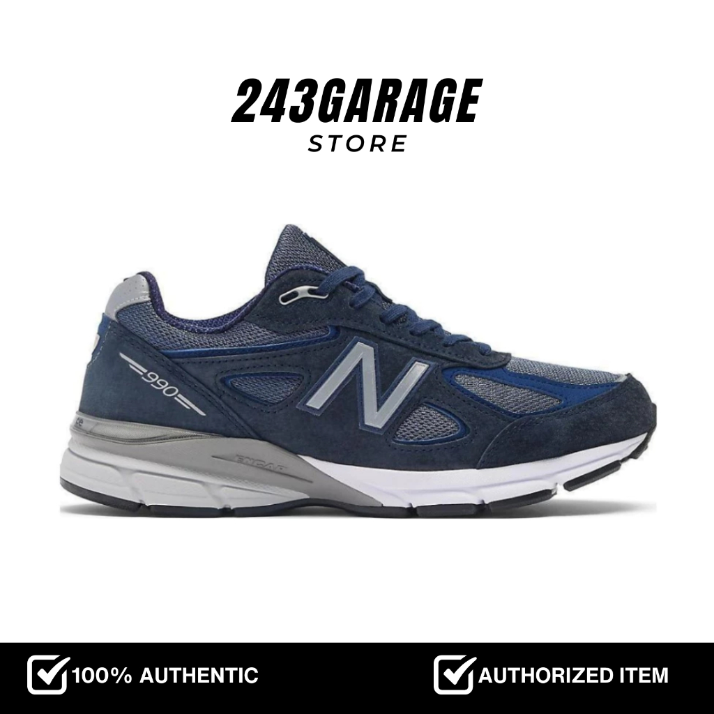 New Balance 990v4 Made In USA Navy Silver White (U990NV4) - Sneakers Original Resmi