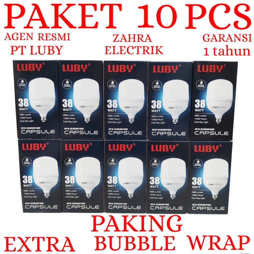 BOHLAM LED LUBY / LAMPU LED LUBY CAPSULE PAKET 10 PCS 38W
