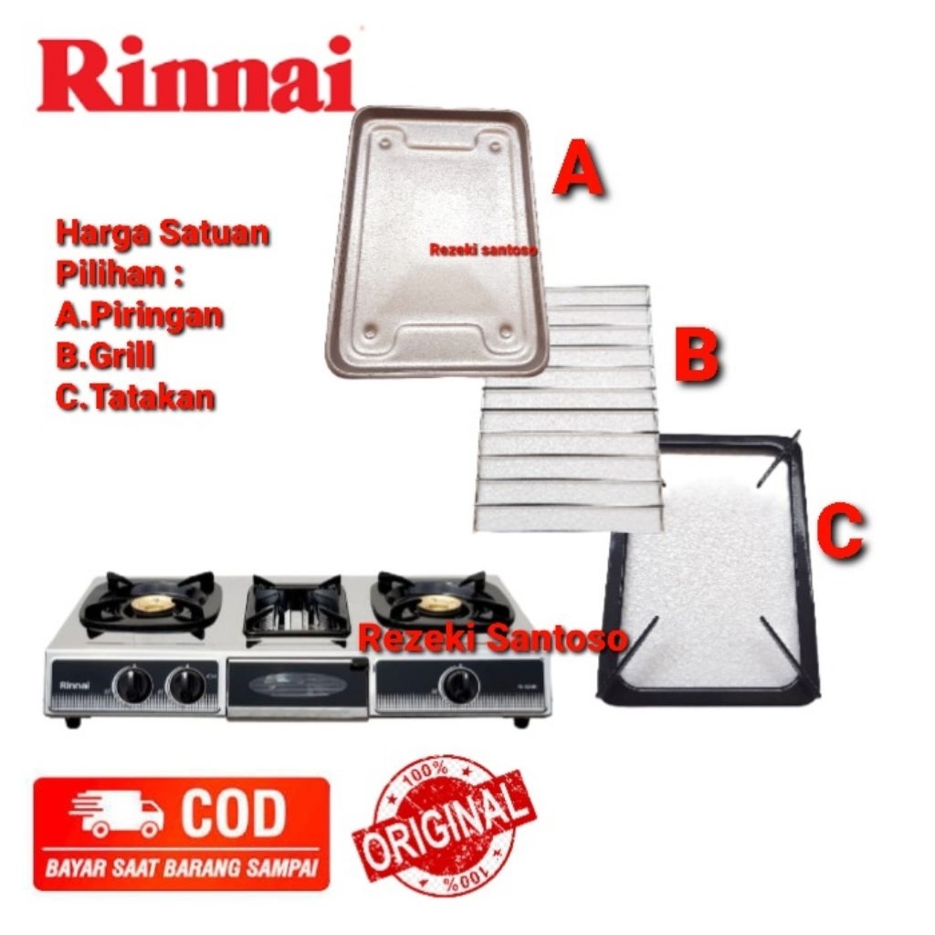 Grill Rinnai Ri 514 - Wadah Air Rinnai 514 - Spare part Kompor Rinnai 3 Tungku - Grill Rinnai bakara