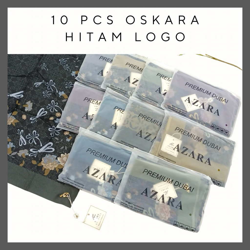 OSKARA MOTIF HITAM - 5 PCS SEGI EMPAT OSKARA MOTIF VOAL DASARAN HITAM