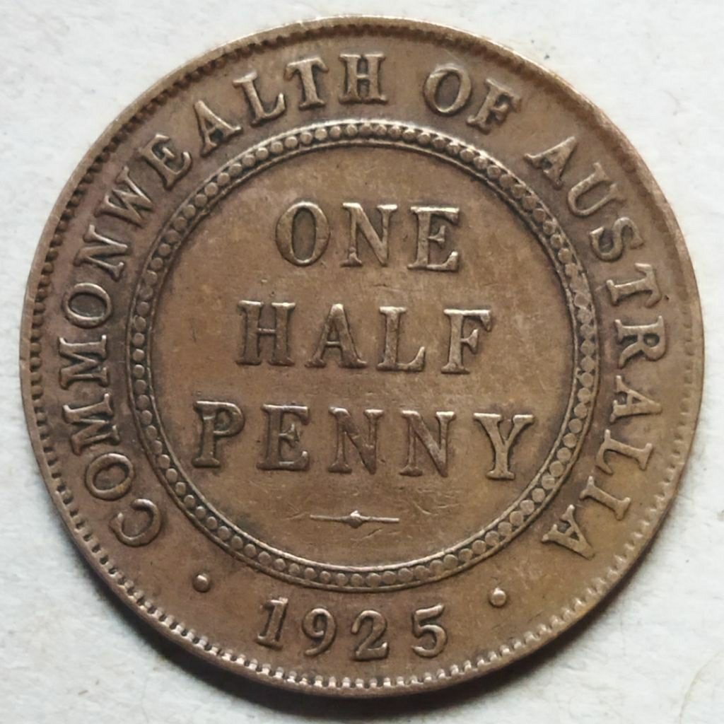 Koin half penny 1925 George v Australia