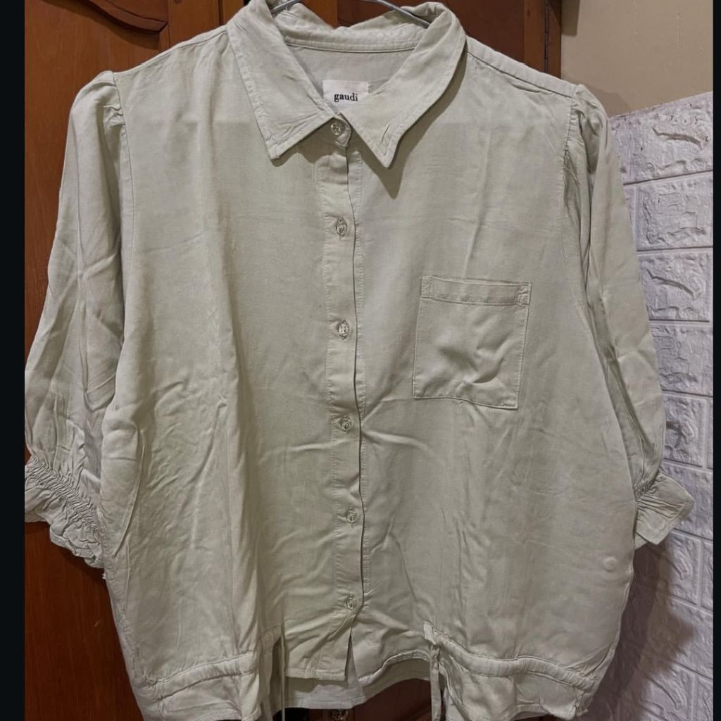 Kemeja Blouse Gaudi Hijau Mint/Soft green