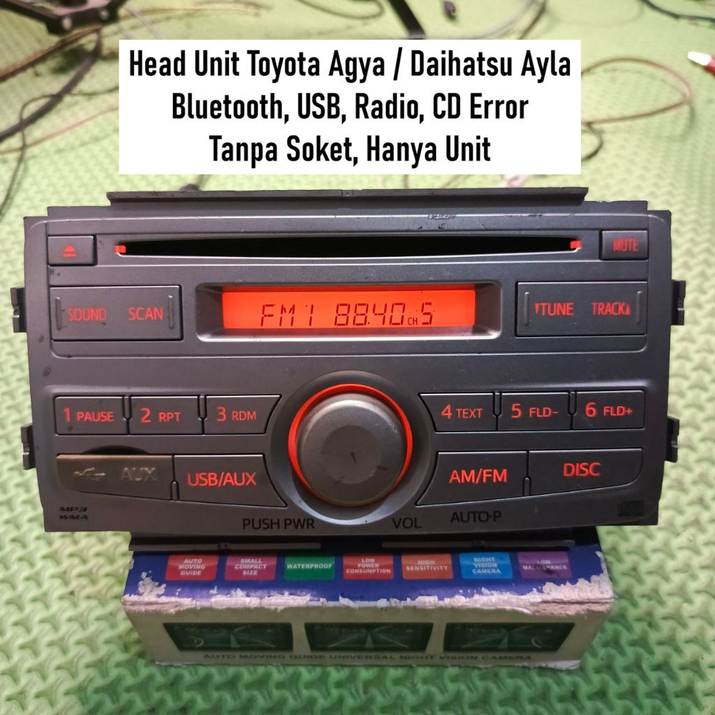 Head Unit Toyota Agya Daihatsu Ayla Sudah Bluetooth | CD Error Rusak | Tanpa Soket | Kondisi Bekas