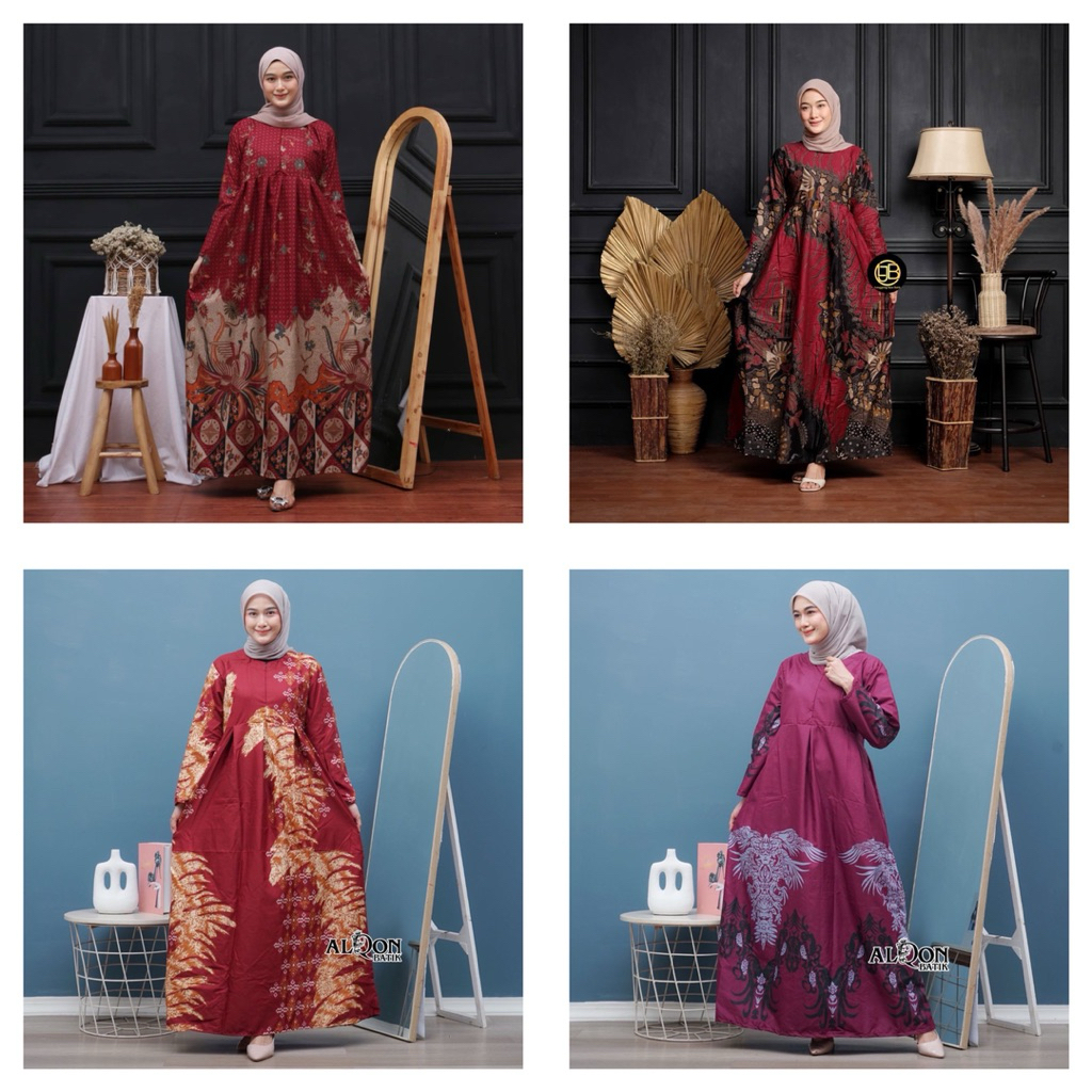 BAJU GAMIS BATIK WANITA - GAMIS BATIK JUMBO - GAMIS BATIK ALLSIZE - GAMIS SYARI - GAMIS BATIK MODERN