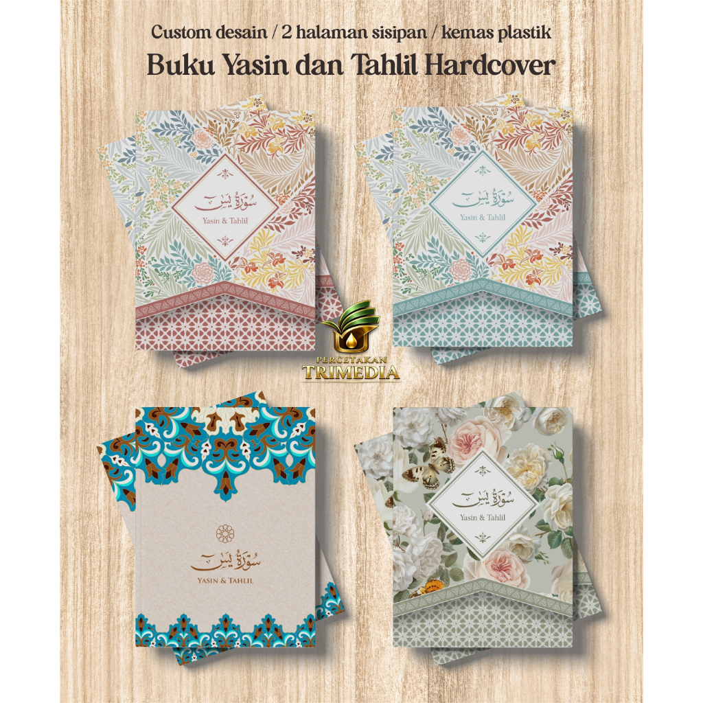 Buku Yasin dan Tahlil Hard cover dengan foto custom lengkap aesthetic / Buku Yasin dan Tahlil Hardco
