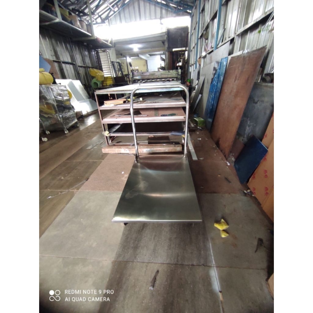 Handtruck troli stainless 500kg/troli akut barang/trolly 90x60 300 kg