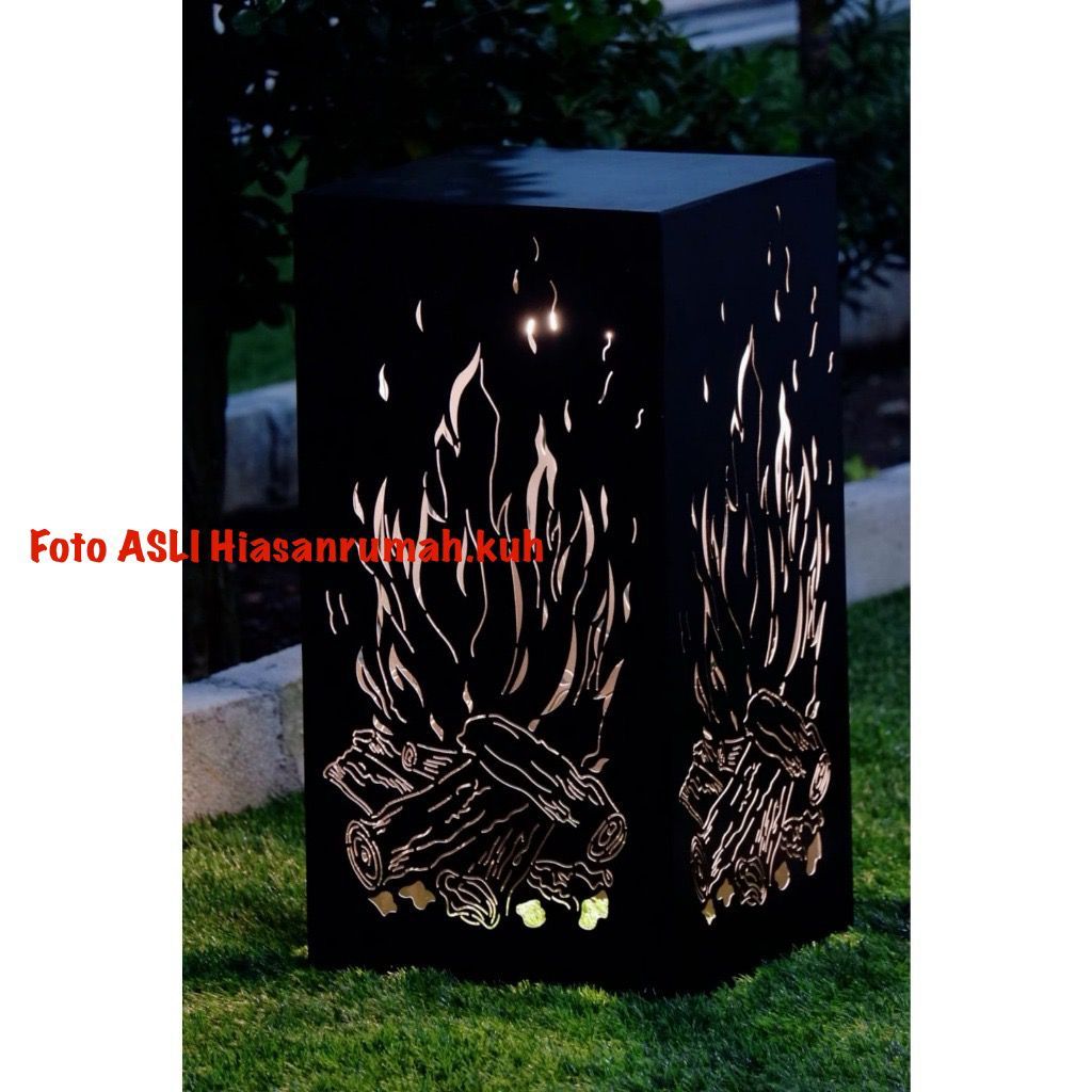 Lampu Taman Aestetic Model Api Unggun/Cutting Plat/30X30X60