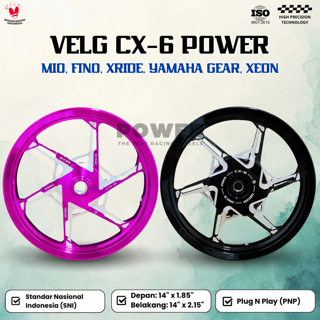 VELG CX-6 RING 14 | VELG MIO FINO XRIDE YAMAHA GEAR XEON | VELG RACING MERK POWER