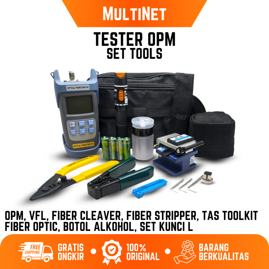FTTH Tool Kit Set Lengkap OPM VFL Cleaver FO Fiber Optik Tool Kit FO Fiber Optic Tool Kit
