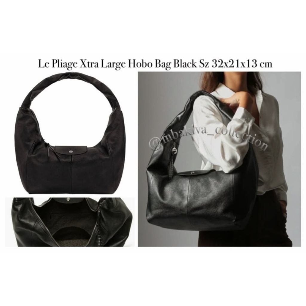 Le Pliage Large Hobo Bag Black