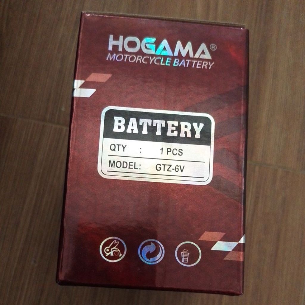 Aki motor GTZ-6V vario 125 satria Fu CBR 150 ori HOGAMA
