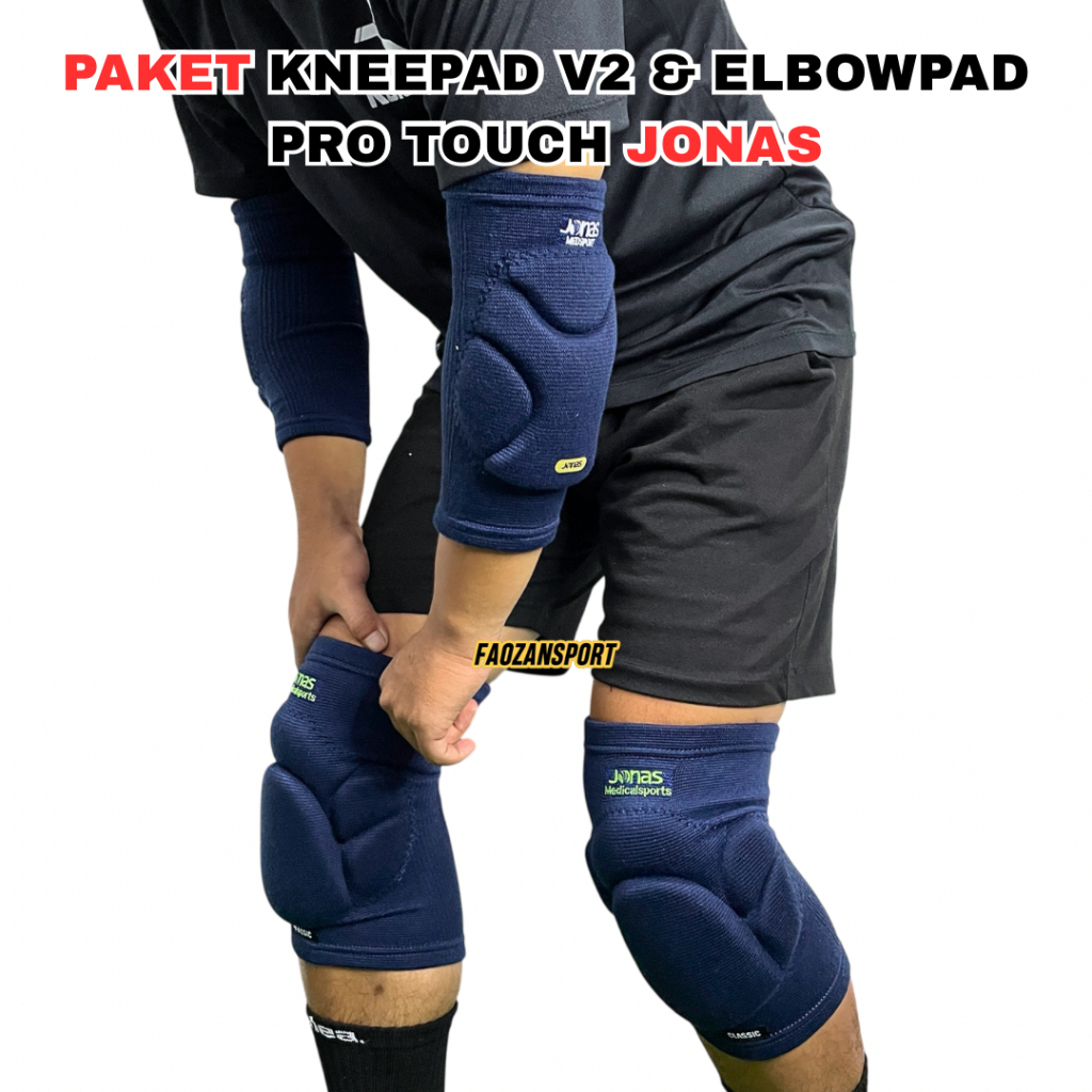 Kneepad Futsal Jonas V2 Elbowpad Jonas Pro Touch Deker Pelindung Lutut Sikut Anti Benturan