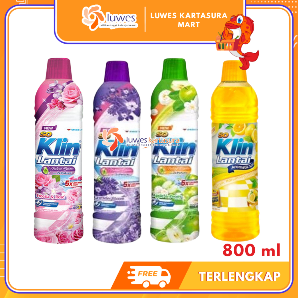[LUWES] Soklin Lantai - Botol 800ml Cairan Pembersih Lantai | So Klin Pembersih Lantai Botol 800ml