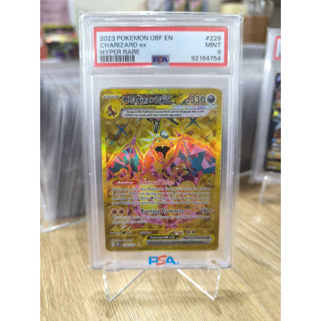 PSA 9 Charizard Ex OBF EN #228/197 HR TCG Pokemon