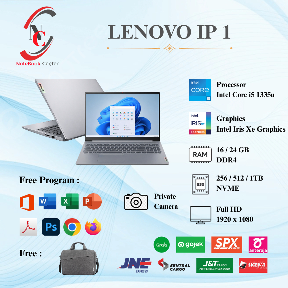 Laptop Baru Lenovo Ideapad 1 Intel Core i5 Gen 13 RAM 24GB SSD 1TB
