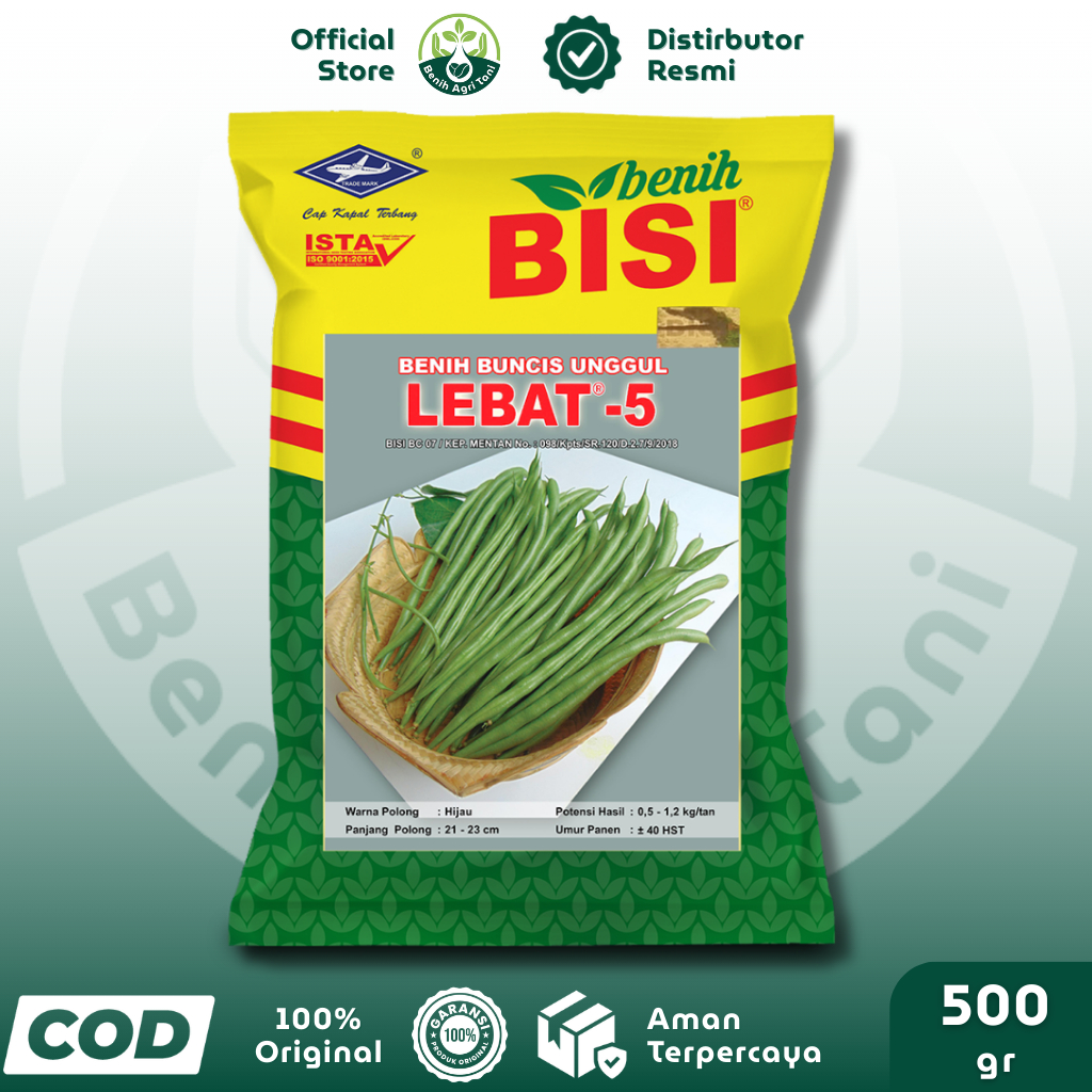LEBAT 5 500 gr Benih Buncis BISI Cap Kapal Terbang