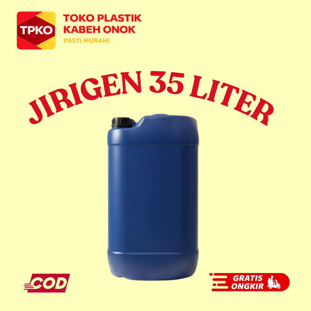 Jirigen Plastik Ukuran 35 Liter HDPE Termasuk Segel Kondisi BARU BUKAN BEKAS