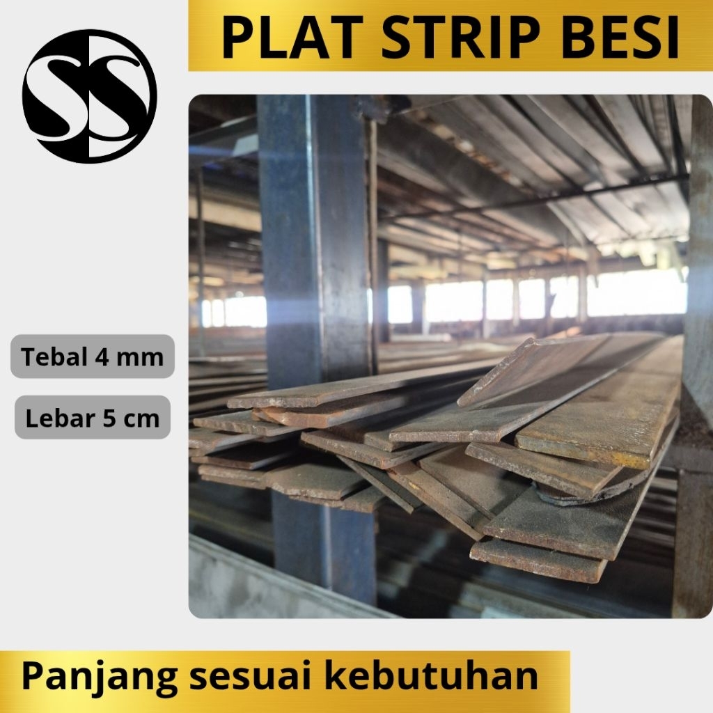 Plat Strip Besi Tebal 4 mm Lebar 5 cm | Besi Plat Strip