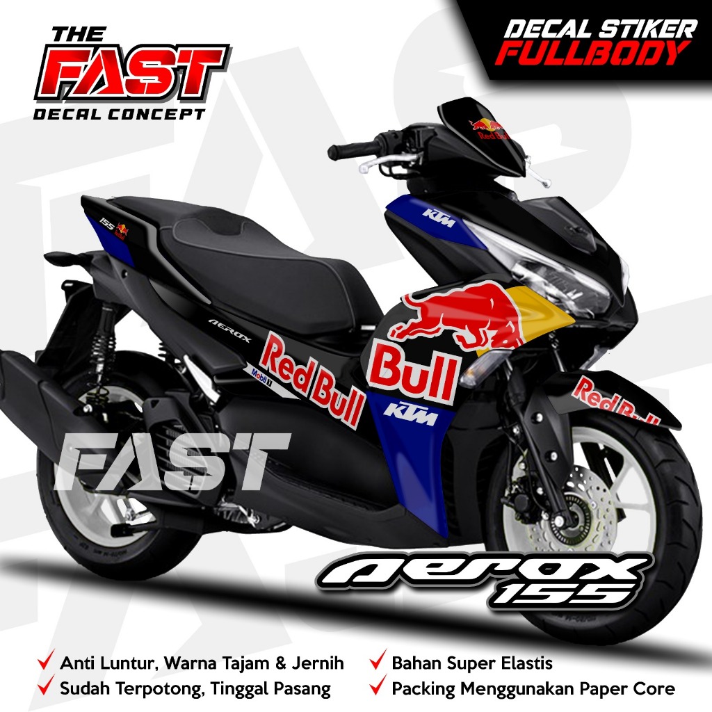 (ANTILUNTUR) Decal Sticker AEROX 155 New Simpel Variasi Warna Hitam Fullbody All New Aerox 155 Conne