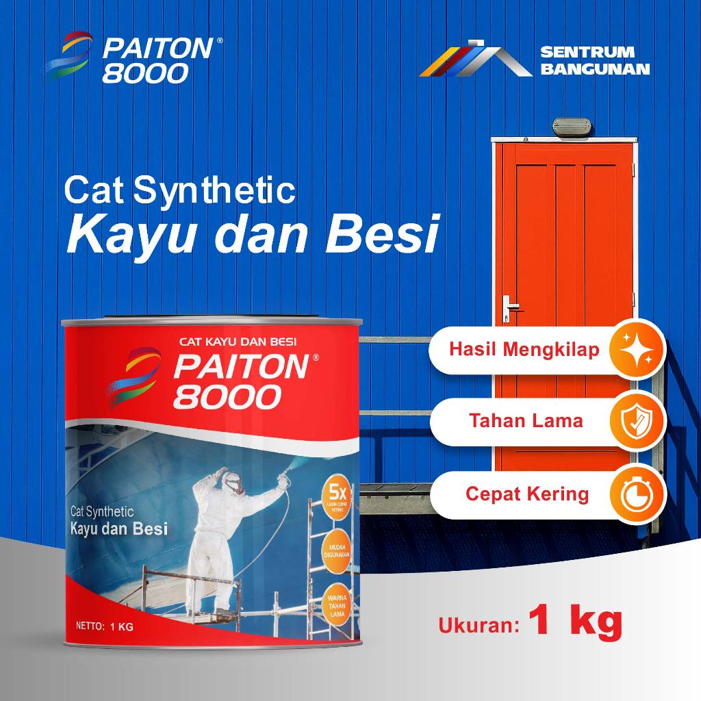 Cat Kayu dan Besi Murah  merk Paiton 8000 Mengkilap Glossy Tahan Panas & Hujan 1 KG