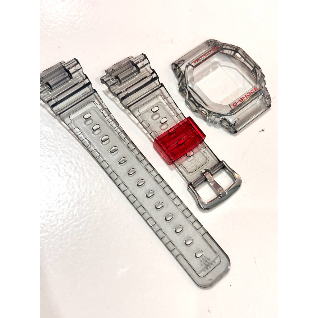 BnB Gshock DW 5600 jelly clear SMOKE RED