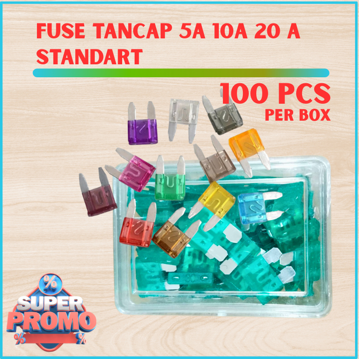 Sekring/Fuse Tancap Sepeda Listrik Standart 5A 10A 20A Set 100 Pcs Per Box – Sekring Sepeda Listrik 