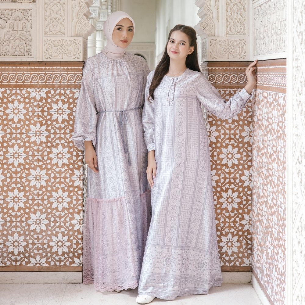 COME X ULTRAVIOLET Tania Gamis Come 290 Ultraviolet 418 (2 Warna) - Baju Terusan Wanita Kasual Hijab