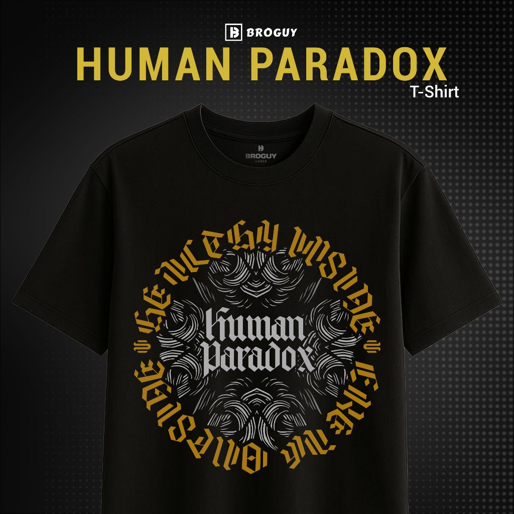 BROGUY Kaos Pria Human Tee 230 GSM Tebal & Premium
