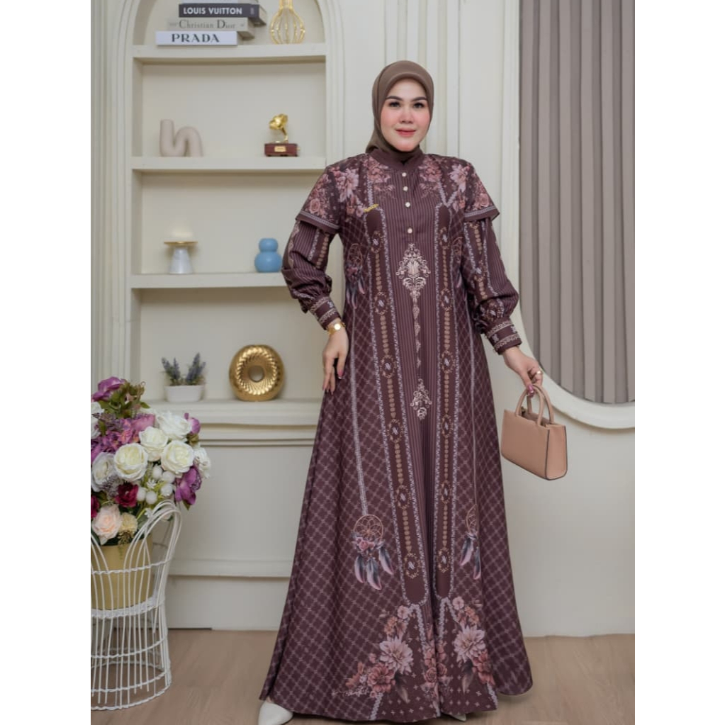 Mitra Fashion Gamis Ayjora Motif Etnic Printing Premium
