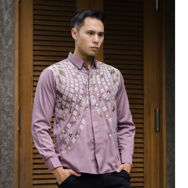 Kemeja Bordir Pria NUC.ID Raditya 05 (Dusty Purple)