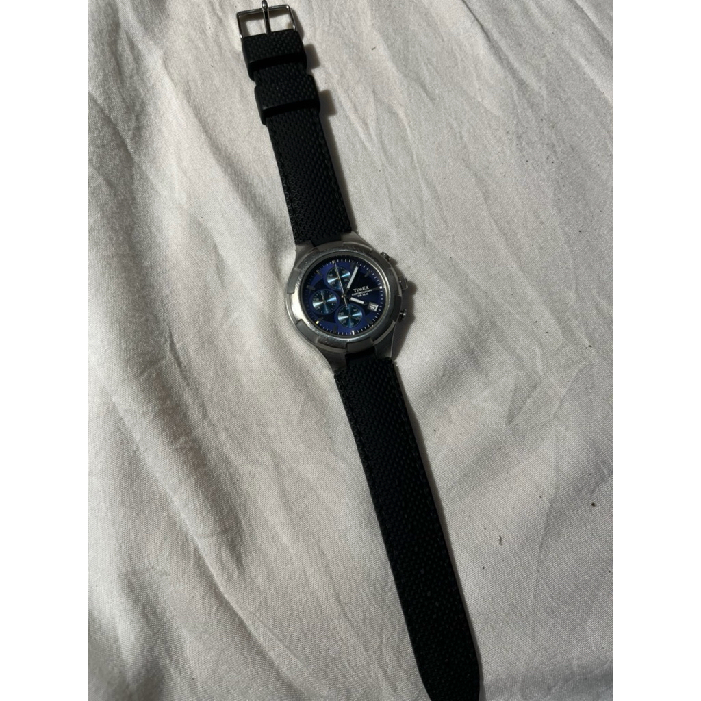 timex chronograph blue original