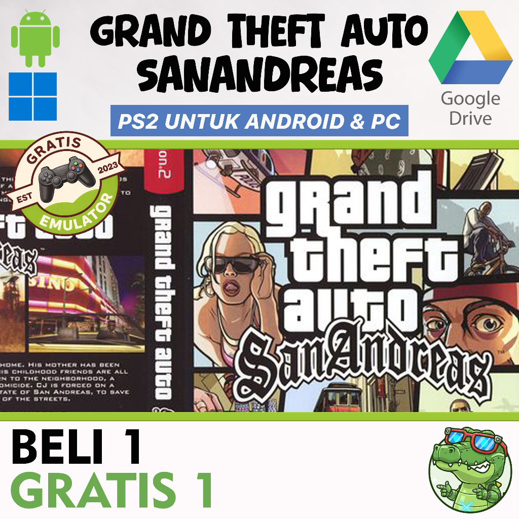GAME PS2 UNTUK ANDROID DAN PC GTA SANANDREAS FREE EMULATOR