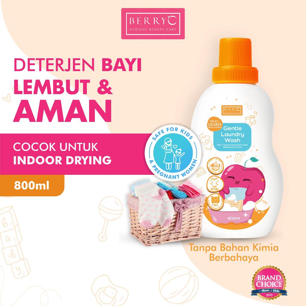 BerryC Baby Gentle Laundry Wash 800G - Natural Laundry Detergent - Tanpa SLS/SLES Deterjen Baju Bayi