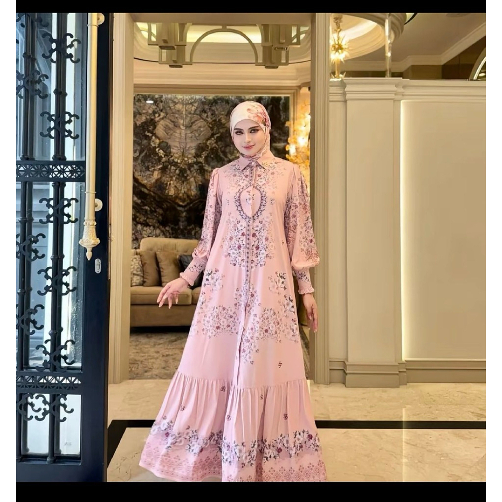Dress printing full SS tanpa hijab