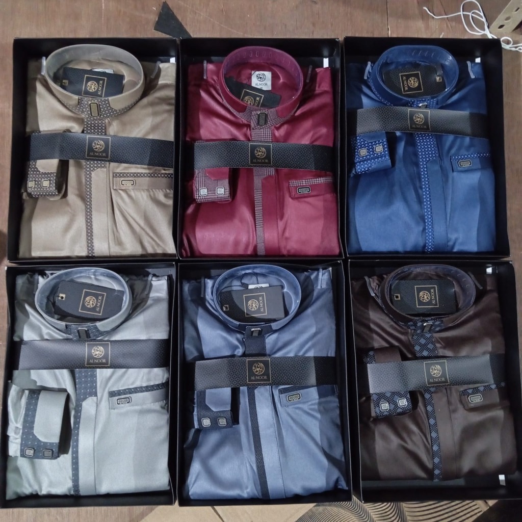 Jubah Alnoor Polyester Gamis Remaja Manset Premium + Box Design Basyir