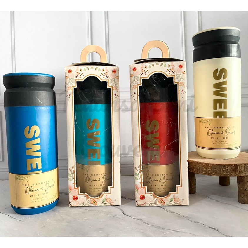 Souvenir Botol Kaca Sweet Botol Minum 380ml Botol Tumbler Infuser Water Kaca Termos Kaca Warna