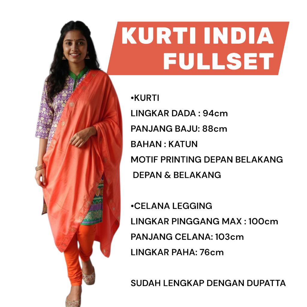 Kurti India Baju India Wanita Setelan Celana lengkap murah