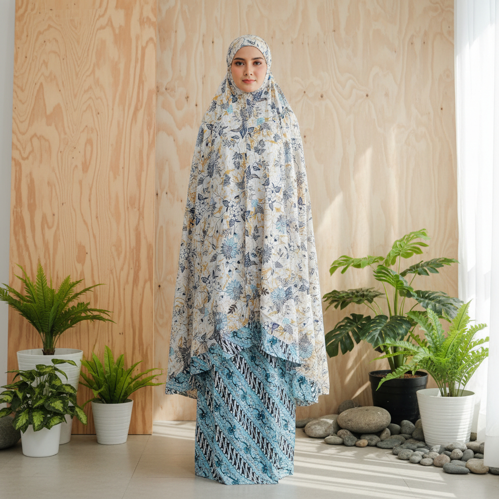 Batik Benang Ratu - Mukena Dewasa/Mukena Adem Motif/Mukena Motif Bunga