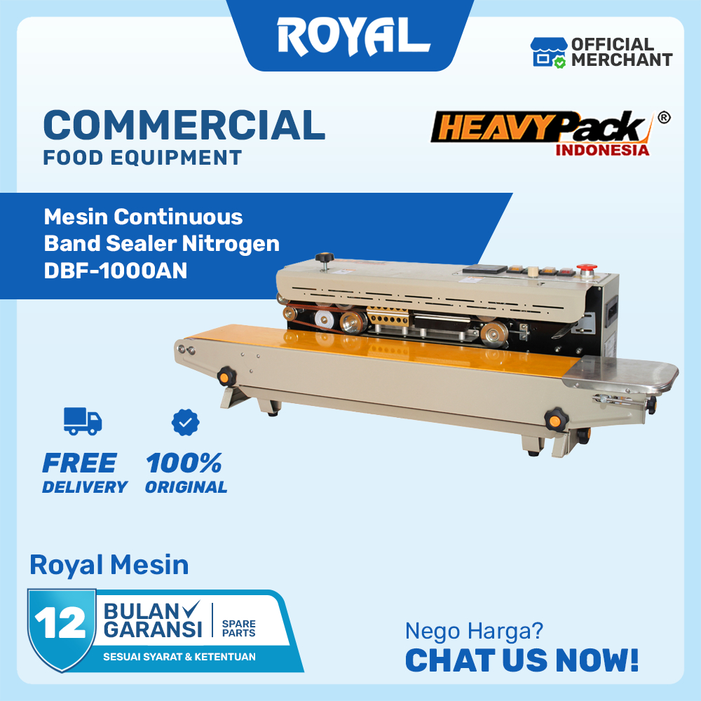 Mesin Continuous Band Sealer With Gas Flushing Nitrogen HEAVYPACK  DBF-1000AN