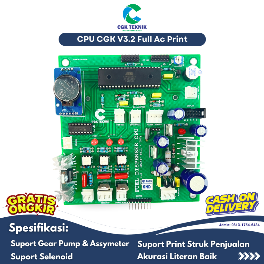 Cgk Teknik - Cpu Pertamini Pom Mini Cgk V3.2 Print Full AC Pomnet, Selenoid Assymeter