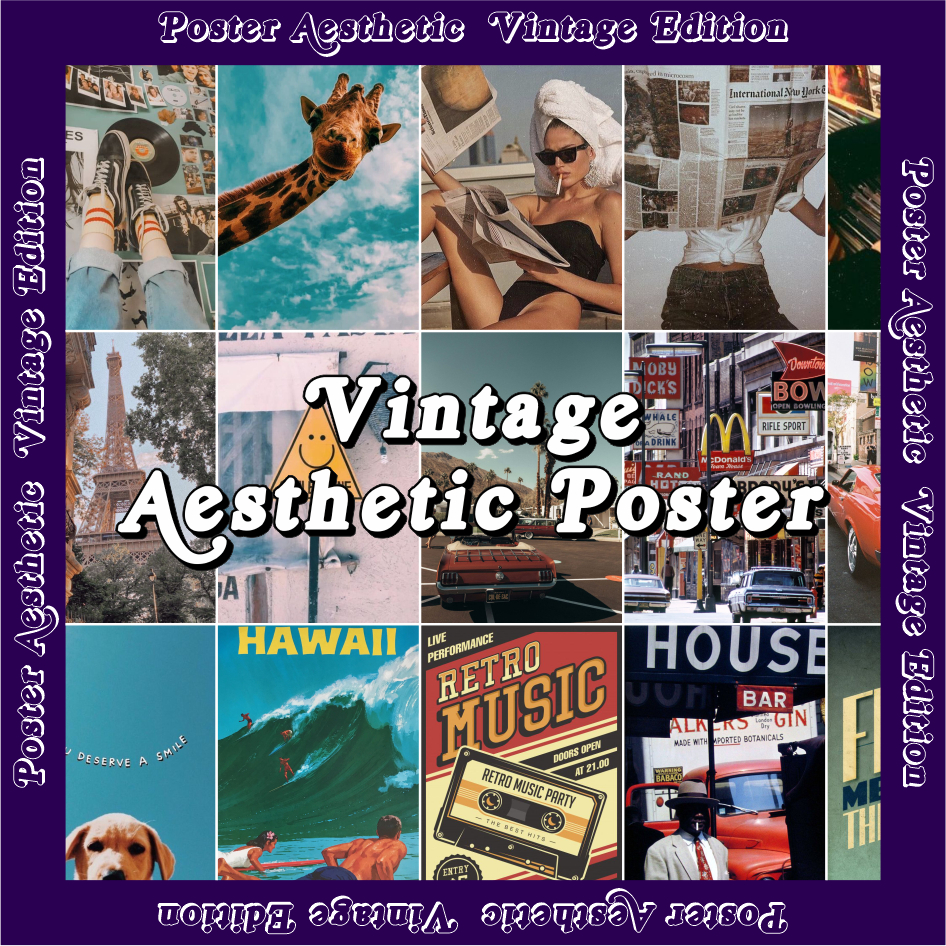 [ISI 50PCS] PAKET POSTER RETRO VINTAGE AESTHETIC DAN CASUAL , POSTER DINDING KAMAR AESTHETIC A5/A4