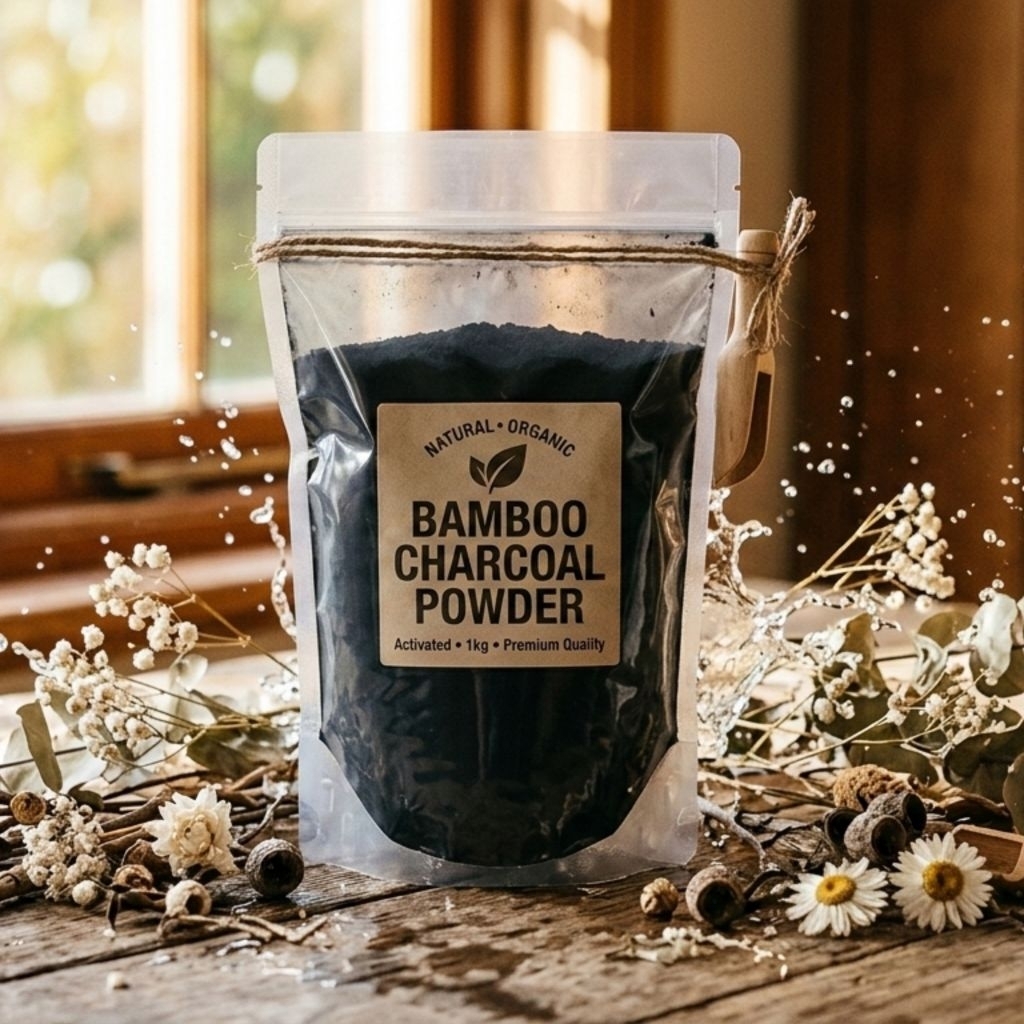 arang bambu bubuk aktif 1kg (activated Charcoal Powder) grade A