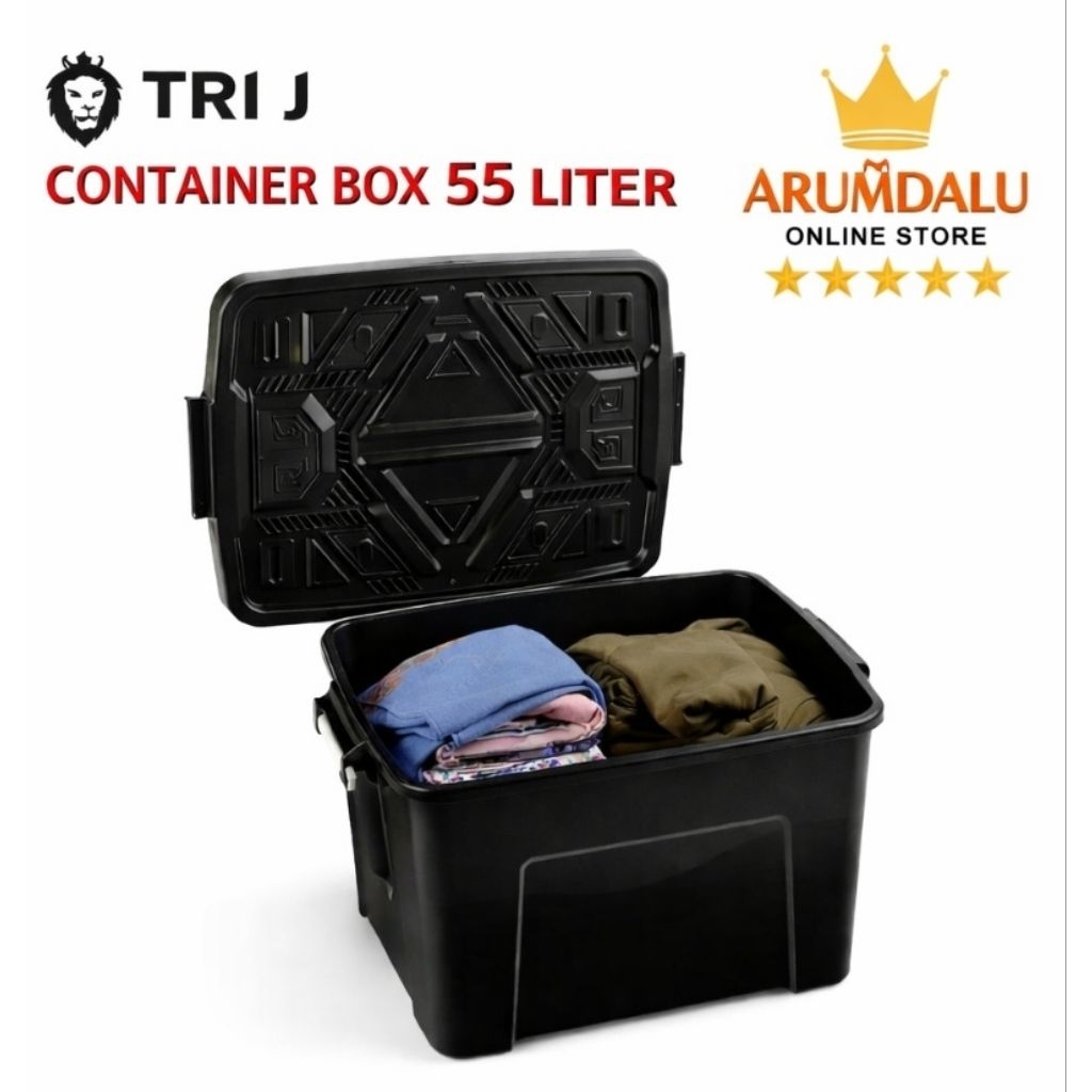 TRI J BOX CONTAINER 55 LITER HITAM