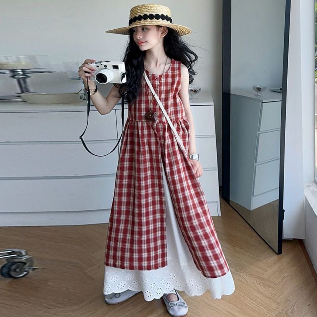 Littlefairy setelan fashion anak perempuan longskirt alma import/baju anak tanggung cewek model kore