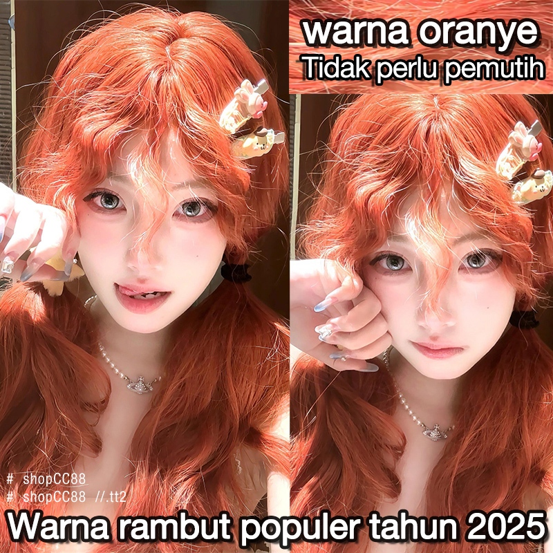 (Beli 100ml gratis 100ml)STYLE FIT cat rambut Oranye *200ml,Ekstrak Tanaman,DIY di Rumah Tanpa Kerus