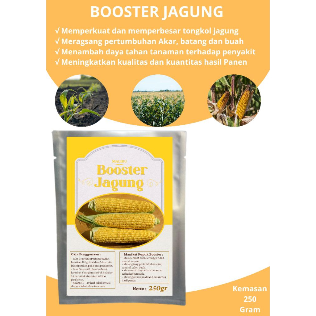 Pupuk Organik Booster Jagung | Serbuk terbaik agar cepat berbuah dan memperbesar tongkol Jagung