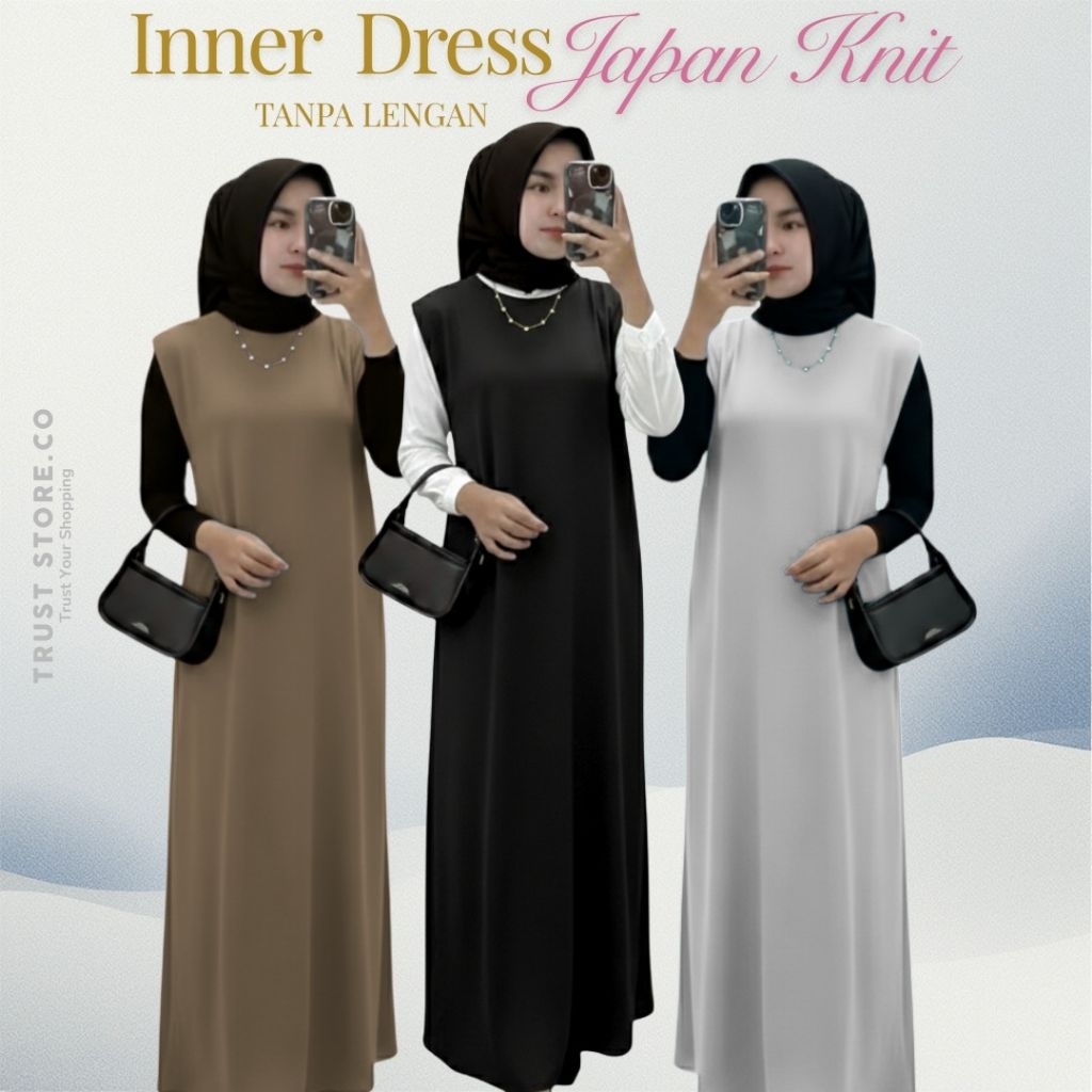 INNER DRESS KNIT TANPA LENGAN JUMBO / INNER DRESS TANPA LENGAN WANITA