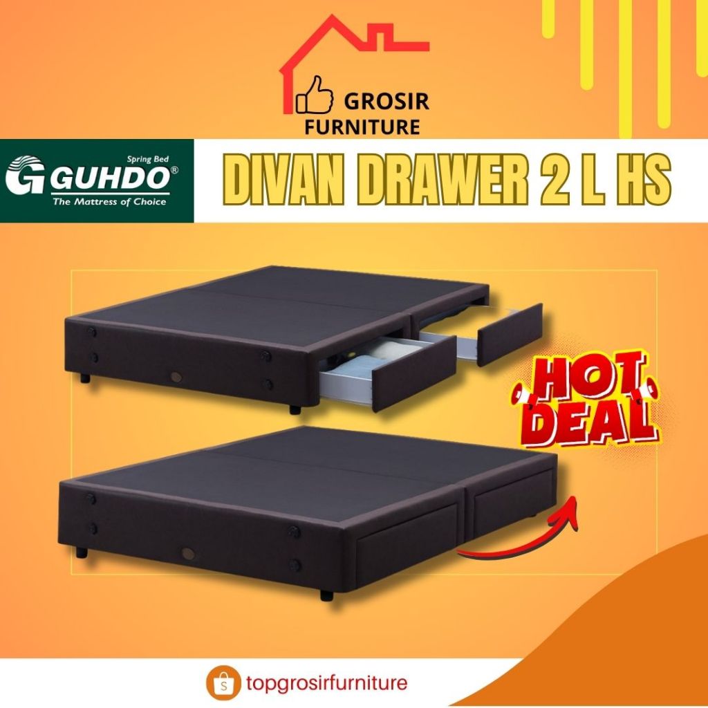 GUHDO DIVAN DRAWER 2 LACI HS TANPA KASUR & SANDARAN