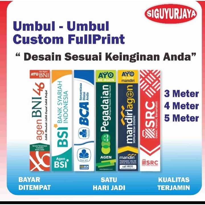 BENDERA UMBUL UMBUL CUSTOM FULL PRINT TEERLARIS